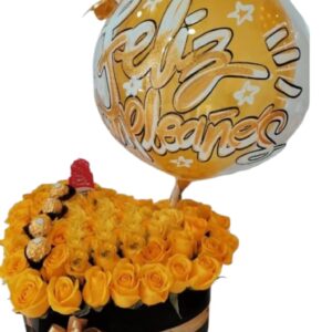 CORAZON DE ROSA AMARILLA