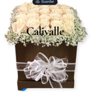 CAJA DE ROSA BLANCA