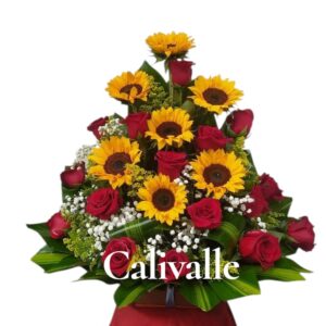 RAMO GIRASOL Y ROSAS