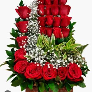 Ramo cuadriculado de rosa