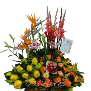 Frutero rosa amarilla