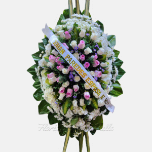 Corona Fúnebre Gala de Esperanza (Blanco y Rosa)